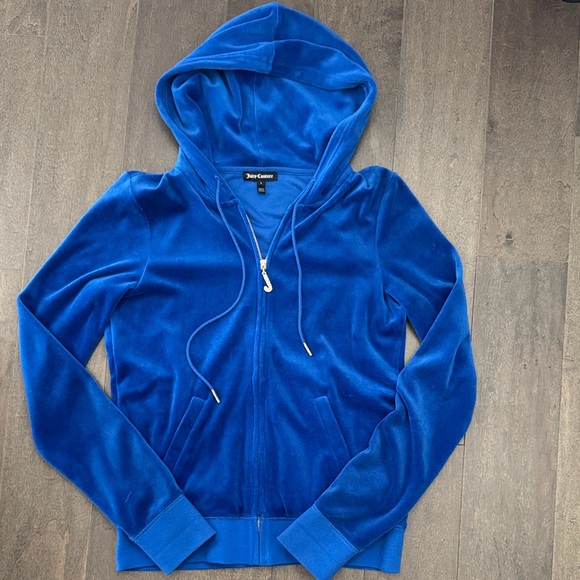 Juicy Couture Tops - Juicy Couture Royal Blue Velour Hoodie